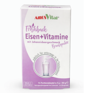 freshback Eisen, Vitamin C, Vitamin B12 + Folsäure Getränkepulver