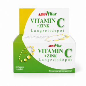 AMOSVITAL Vitamin C + Zink Depot - Kapseln (ohne Titandioxid)