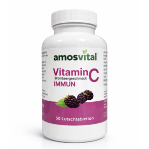 Amosvital Vitamin C Lutschtabletten 50er Dose - hochdosiert - Brombeere