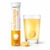 Multivitamin B-Komplex Brausetabletten mit Glas Wasser und auflösender Tablette für Energie und Vitalität